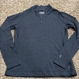 Smartwool 100% merino 250 wool thermal base layer quarter zip pullover sz XL